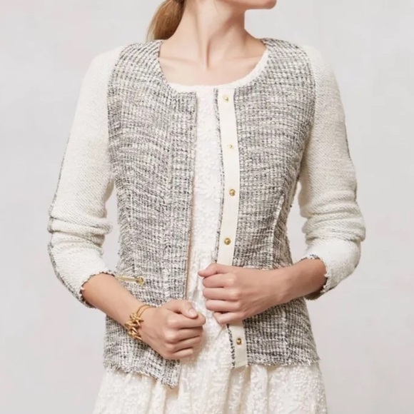 Cartonnier Anthropologie Tweed Snap Up Jacket Sz. S - Picture 1 of 8